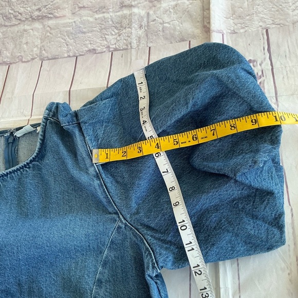 Levi's Blue Denim Puff Sleeves Blouse Size Large NWT - Picture 7 of 12